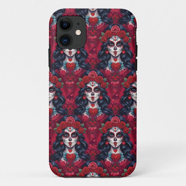 Coques Case-Mate iPhone Sugar Skull Art - Enchantant Art de maquillage du  (Dos)