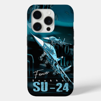 Coque iPhone 15 Pro Sukhoi SU24 Boîtier de téléphone d'avion de combat