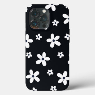 Case-Mate iPhone Case Summer Boho Black White Daisy Flowers