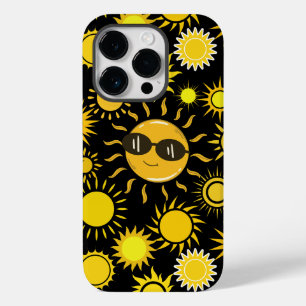 Coque Pour iPhone 14 Pro Sun motif 01 Black BG