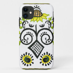 Coques Pour iPhone Sunflower Folk Motif par Alexandra Cook