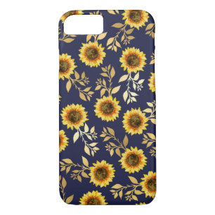 Case-Mate iPhone Case Sunny Yellow Gold Navy Feuille Motif