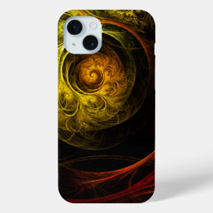 Coque iPhone 15 Mini Sunrise Floral Red Abstrait Art