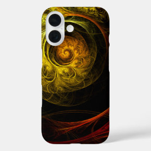 Coques iPhone 16 Sunrise Floral Red Abstrait Art