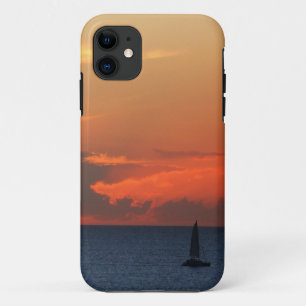 Coques Pour iPhone Sunset Clouds and Sailboat Seascape