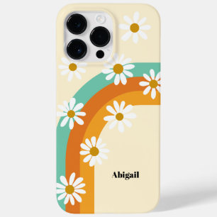 Coque Pour Pour iPhone 14 Pro Max Super Arc-en-ciel des années 1970 Style Boho Daisy