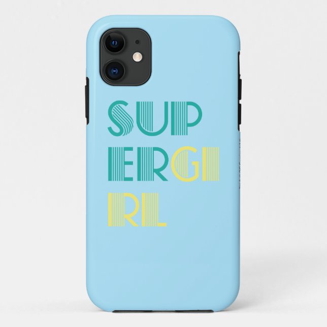 Coques Case-Mate iPhone Super girl Green and Yellow (Dos)