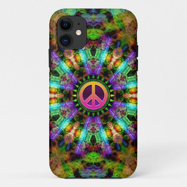 Coques Case-Mate iPhone Super Peace Sign Rainbow Joy (Dos)