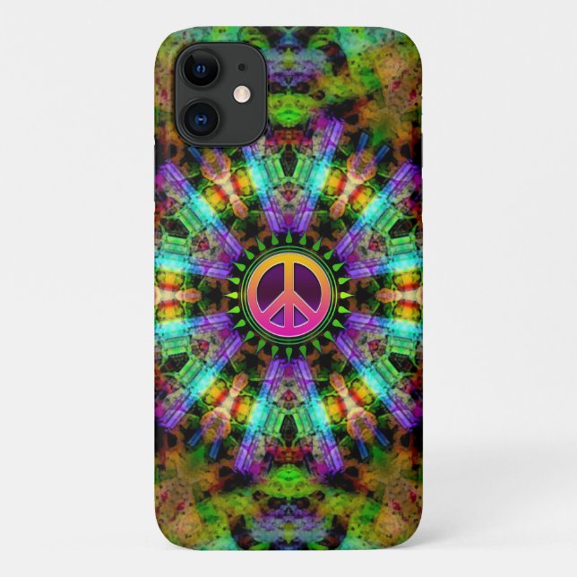 Coques Case-Mate iPhone Super Peace Sign Rainbow Joy (Dos)