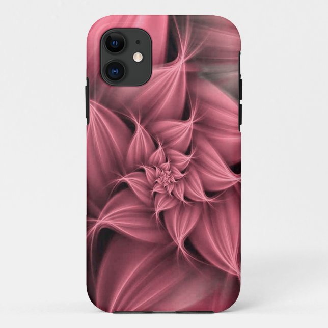 Coques Case-Mate iPhone Superbe fleur rose corail fractale  (Dos)