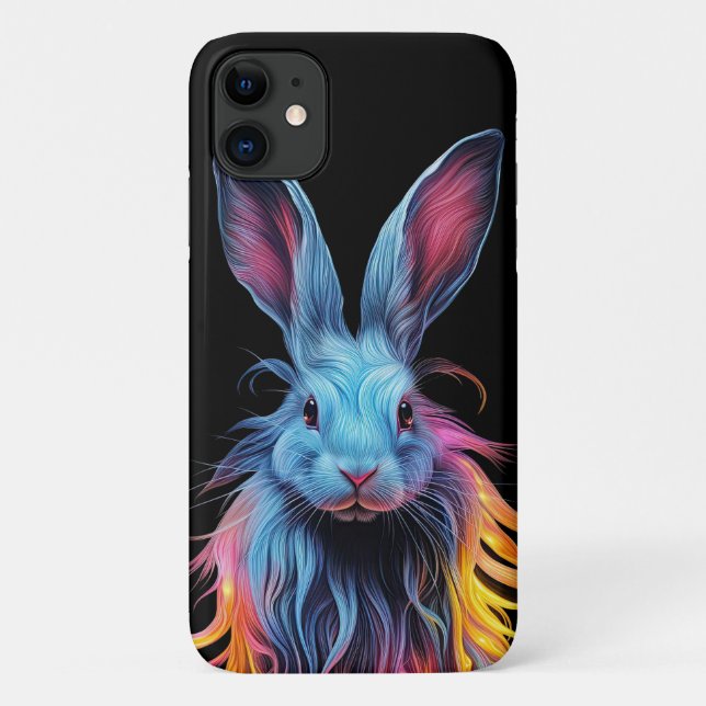 Coques Case-Mate iPhone Superbe Lapin Bleu en feu (Dos)