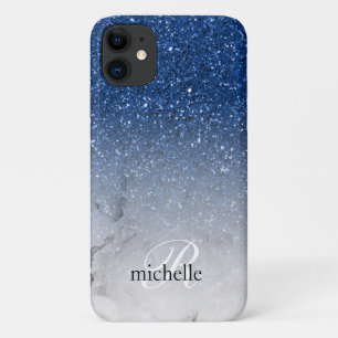 Case-Mate iPhone Case Superbe Parties scintillant bleue Ombre Marble Mon