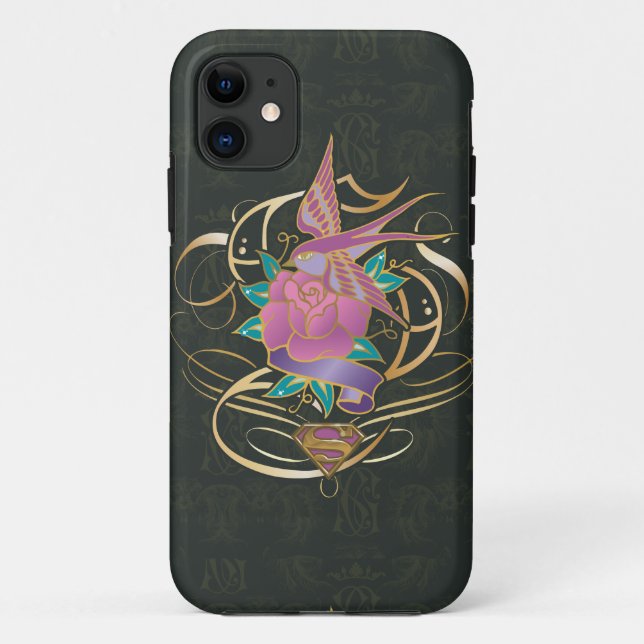 Coques Case-Mate iPhone Supergirl Bird et Flower (Dos)