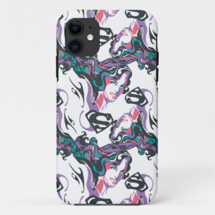 Coque iPhone 11 Supergirl Color Splash Swirls Pattern 3