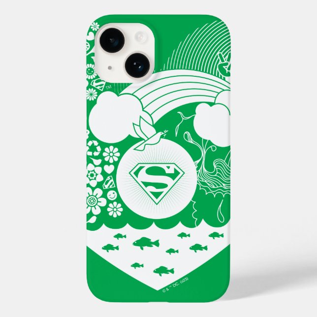 Coques Case-Mate iPhone Supergirl Floral Peace Heart Graphisme (Verso)