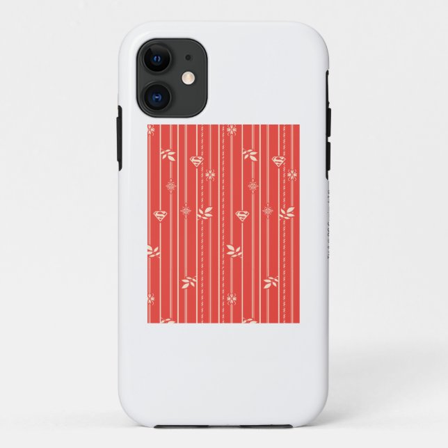 Coques Case-Mate iPhone Supergirl Leaf Motif Rouge (Dos)