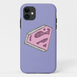 Coque iPhone 11 Supergirl Sketched Pink Logo