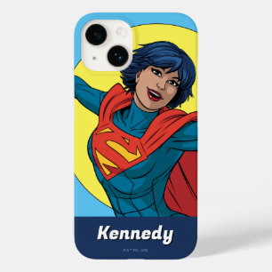 Coque Pour iPhone 14 Supergirl volant en costume bleu