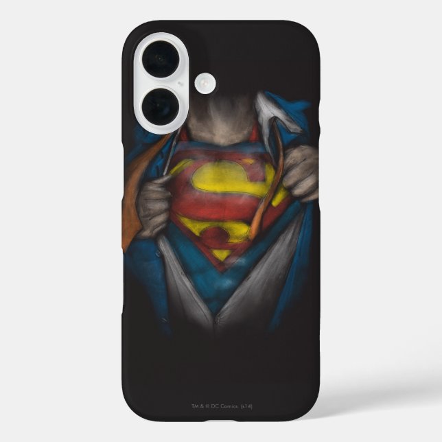 Coques Case-Mate iPhone Superman | Esquisse de révélation de la poitrine c (Verso)