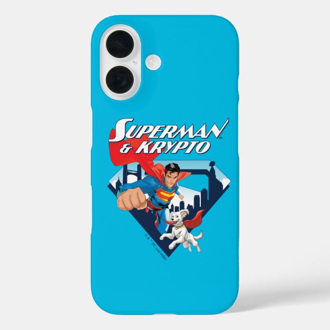 Coques Case-Mate iPhone Superman & Krypto Soar (Verso)
