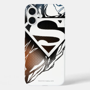 Coques iPhone 16 Plus Superman Stylisé   Logo bleu orange