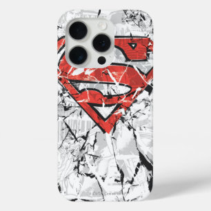 Coque iPhone 15 Pro Superman Stylisé Logo comique découpé