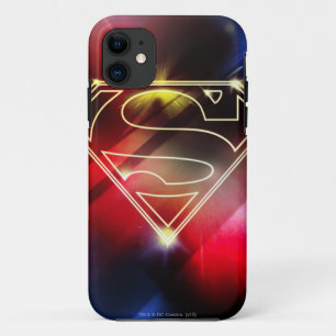 Coques Pour iPhone Superman Stylisé Logo en plan jaune brillant