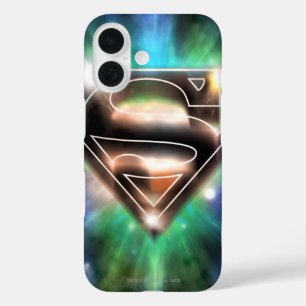 Coques iPhone 16 Superman Stylisé Logo Shiny Burst