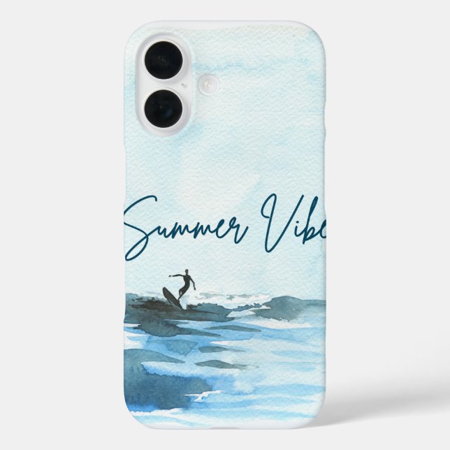 Coques Case-Mate iPhone Surf aquarelle Vibe été (Verso)