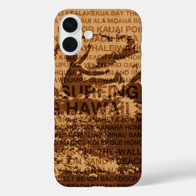 Coques Case-Mate iPhone Surf Hawaii Cutback Faux Wood Surfer -Koa (Verso)