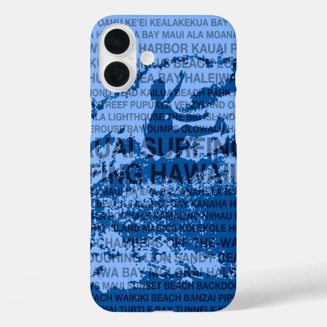Coques Case-Mate iPhone Surf Hawaii Cutback Hawaiian Surfer - Bleu (Verso)