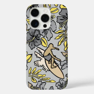 Coques iPhone 16 Pro Surf Pareau Hawaiian Hibiscus Surf Grey