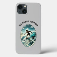 Surf vintage Surfer à cheval une grande vague URM