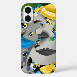 Coques iPhone 16 Surreal Faces & Jigsaw Puzzle