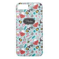 Sushi bleu kawaii personnalisé