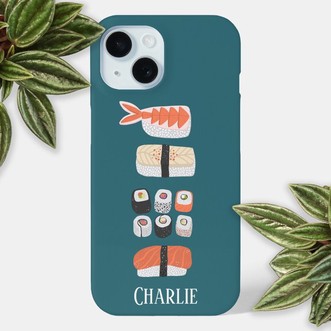 Coques Case-Mate iPhone Sushi personnalisé (Personalized name Japanese sushi fun cell phone case)