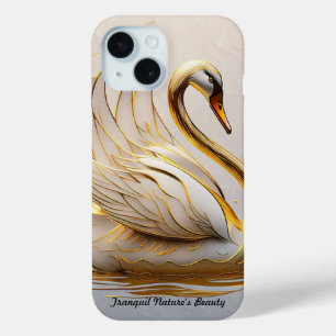 Coque Pour iPhone 15 "Swan's Serene Escape"