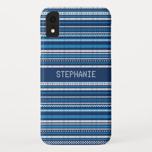 Case-Mate iPhone Case Sweat Bleu Blancs Frappe Noël Personnalisé