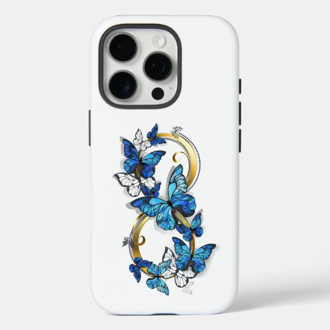 Coques Case-Mate iPhone Symbol Infinity of Blue Morpho Butterflies (Verso)