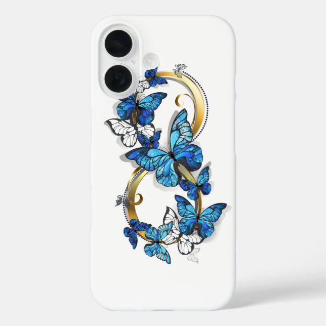 Coques Case-Mate iPhone Symbol Infinity of Blue Morpho Butterflies (Verso)
