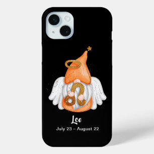 Coque iPhone 15 Mini Symbole Astrologie Gnome Leo Angel