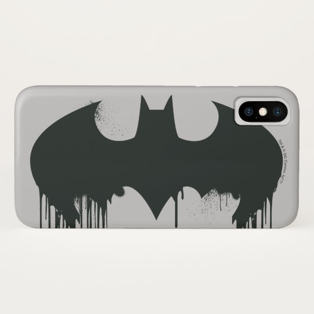 Coques Case-Mate iPhone Symbole Batman | Logo Spraypaint (Dos (Horizontal))
