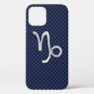 Coque iPhone 12 Symbole Capricorne Marine Style fibre de carbone