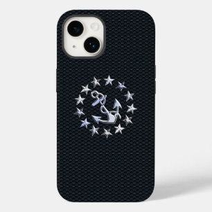 Coque Pour iPhone 14 Symbole Chrome du drapeau nautique Yacht sur le Dé
