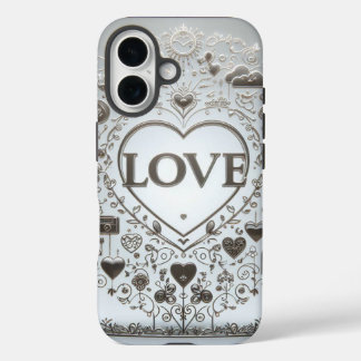 Coques iPhone 16 Symbole d'amour transparent Crystal