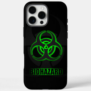 Coques iPhone 16 Pro Max Symbole de biodanger vert brillant