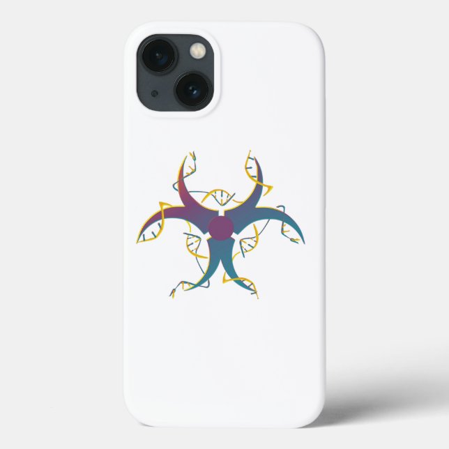 Coques Case-Mate iPhone Symbole de danger de bio épissage génétique (Verso)