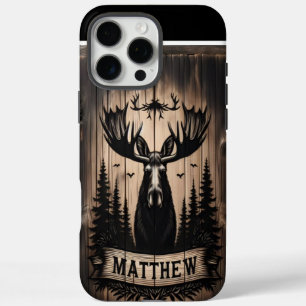 Coques iPhone 16 Pro Max Symbole de la forêt d'orignaux de Matthew