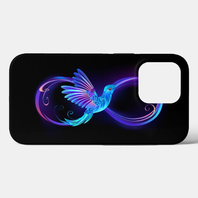 Coques Case-Mate iPhone Symbole de Neon Infinity par Glowing Hummingbird (Verso (horizontal))