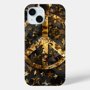 Coque Pour iPhone 15 Symbole de paix Golden Stars